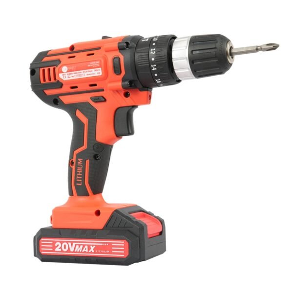 AFRA Cordless Impact Drill 10mm 20V 1.5Ah Li-ion Battery, 30N.M Torque, 0-450/0-1450rpm/min, 22000r/min Impact Rate, Compact Design, LED Indicator, Model AFT-10B-20CDRD, 1-Year Warranty - Image 6