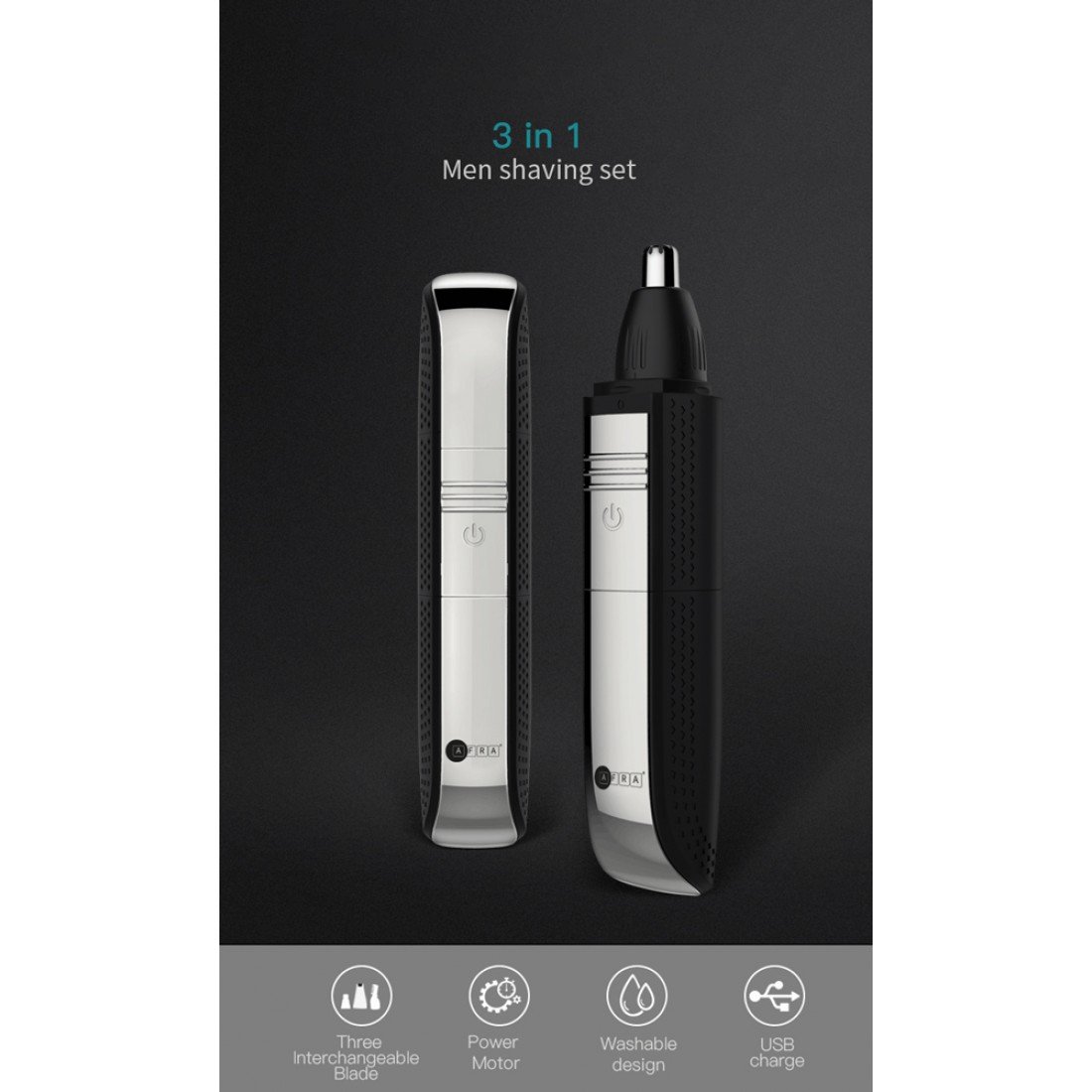 AFRA Nose Trimmer – Stainless Steel Head, USB Rechargeable, Compact & Ergonomic – AF-0045NSBK - Image 10