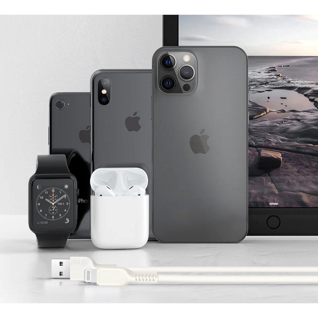 AFRA USB Charging Cable AF-0042USBA – USB A to iPhone Connector, 2.4A, 1m, Durable & Heat Resistant - Image 6