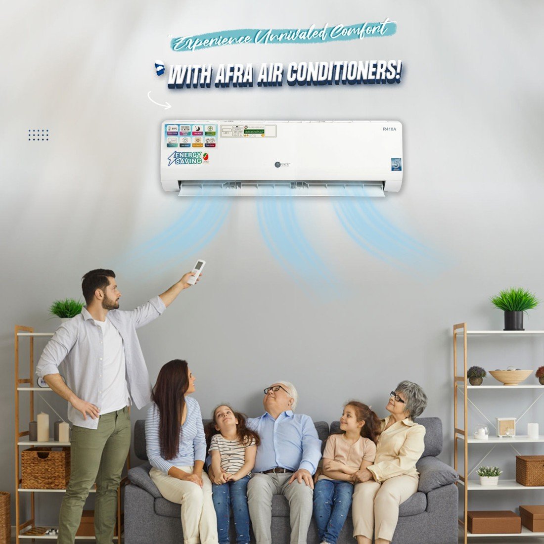 AFRA 2 Ton Wall Split AC AF-2400ACWT – Turbo Cooling, Hidden LED, Low Noise & Pure Copper Wire - Image 7