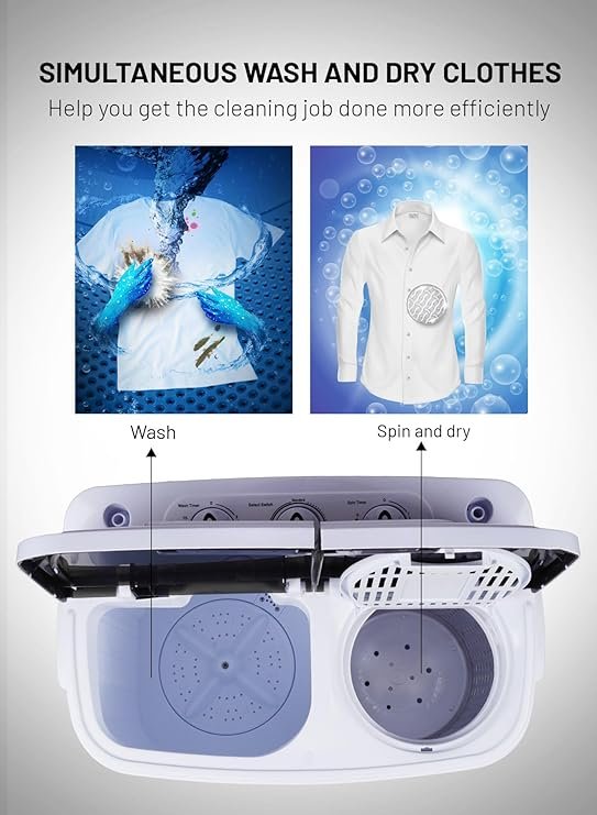 AFRA Baby Washing Machine 3.6kg – Compact Spin & Dry Washer, AF-3624BWTT - Image 2