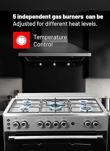 AFRA Free Standing Gas Oven 90x60cm – 5 Burners, Double Oven Burners, AF-90 - Image 5