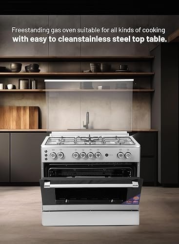 AFRA Free Standing Gas Oven 90x60cm – 5 Burners, Double Oven Burners, AF-90 - Image 4