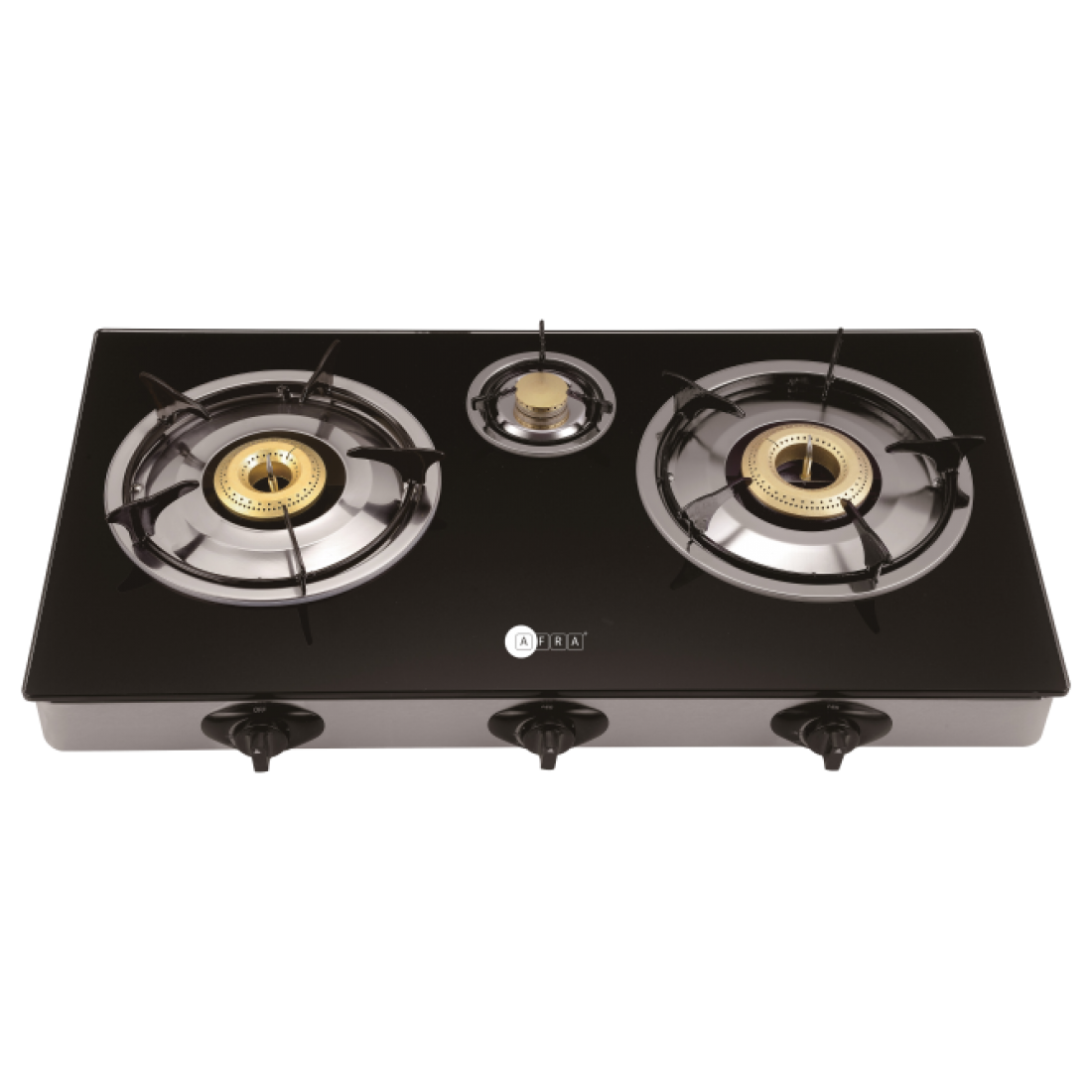 AFRA 3-Burner Gas Stove, Tempered Glass Top, Heat & Shock Resistant – AF-0003GSBK