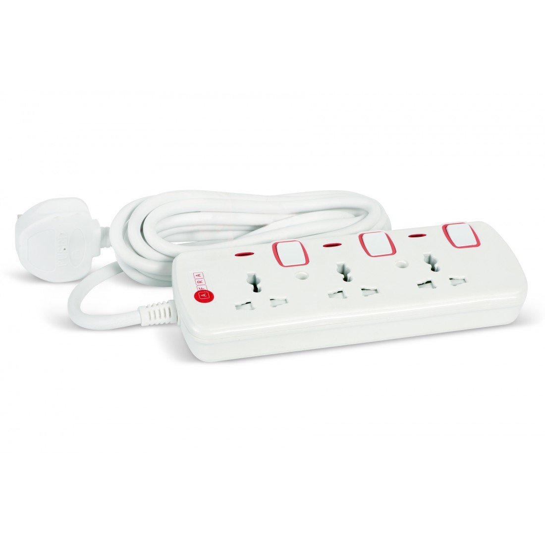 AFRA Extension Cord AF-003EXRD – 3-Way, 3M Cable, Universal Sockets, 250V, Shockproof, Easy Setup - Image 3