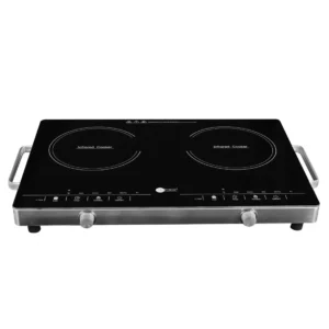 AFRA 3000W Double Infrared Cooktop – 4 LED Displays, Child Lock, Crystal Plate – AF-3000ICBK