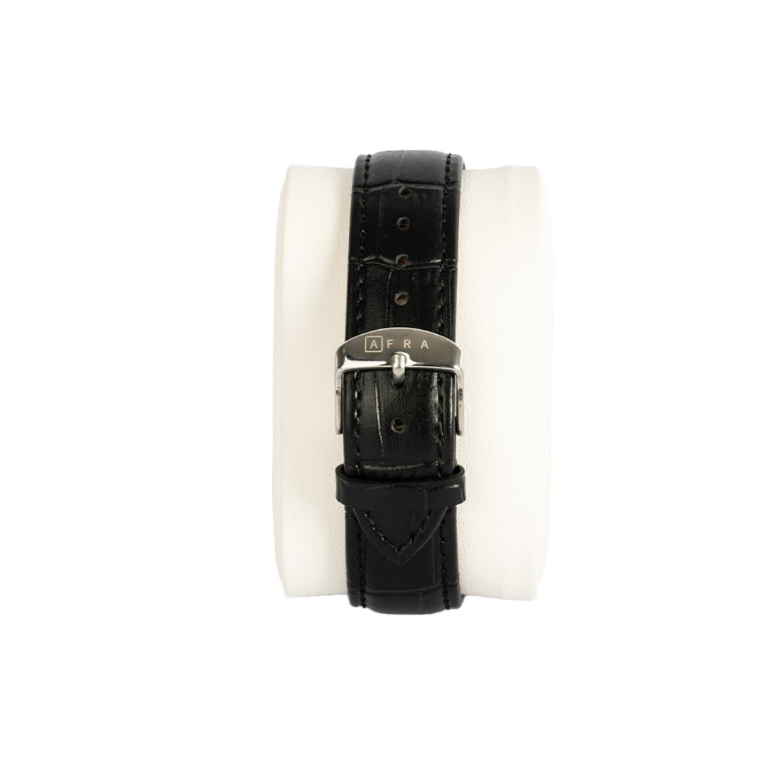 AFRA Elemental Gents Watch | Silver Case | White Dial | Black Leather Strap | AF11803 - Image 3