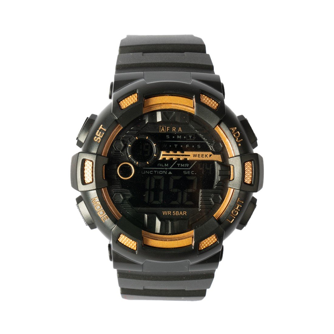 AFRA Highlander Gents Watch | Black/Rose Gold Case | Black Dial | PU Strap | AF12002