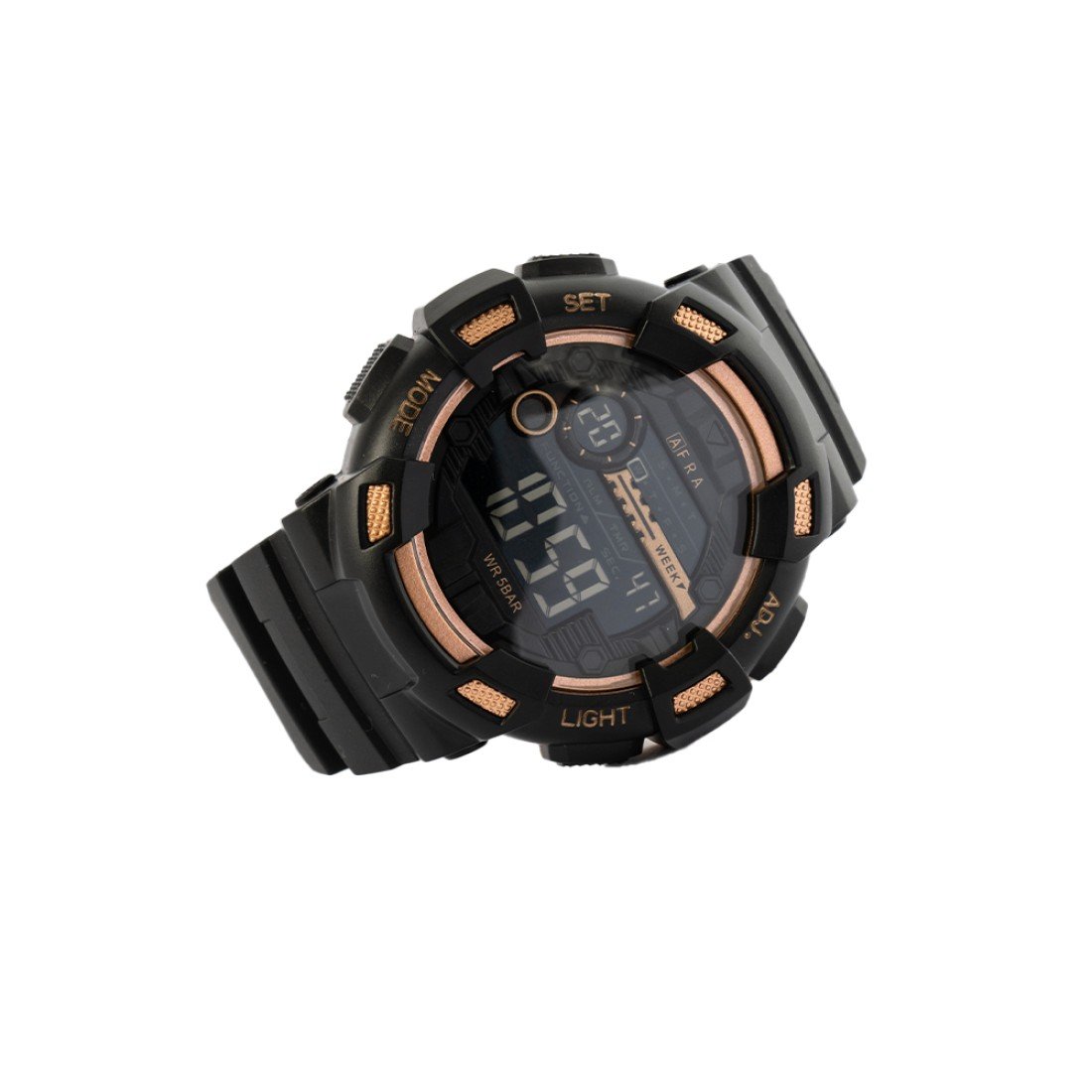 AFRA Highlander Gents Watch | Black/Rose Gold Case | Black Dial | PU Strap | AF12002 - Image 2