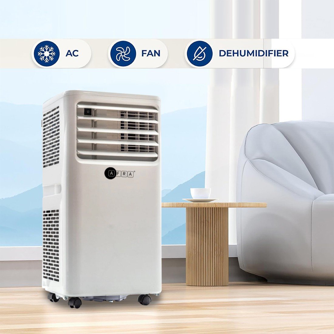 AFRA Portable Air Conditioner | 12000 BTU | Remote Control | Timer | Digital Display | AF-120PACWH - Image 6