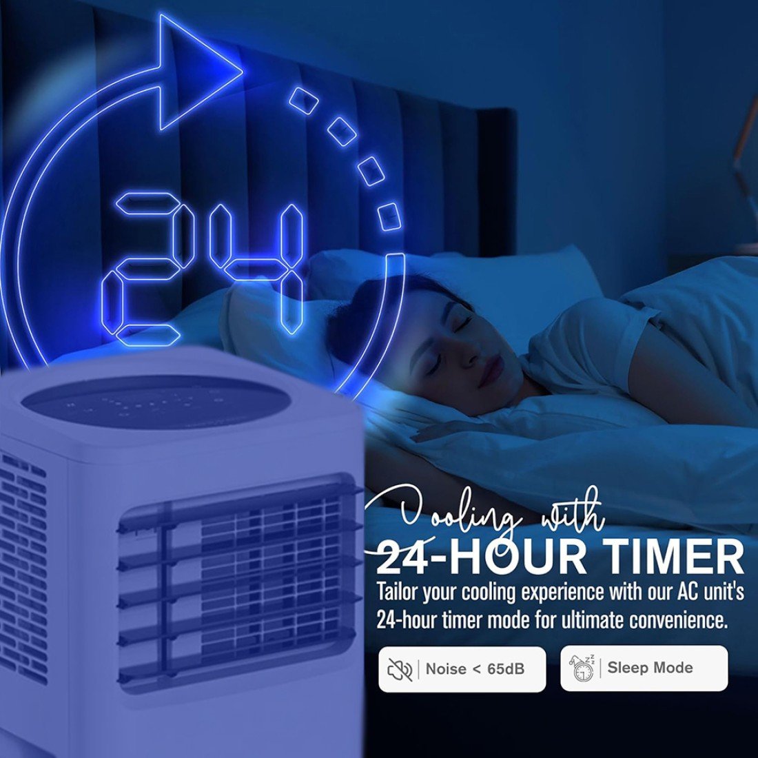 AFRA Portable Air Conditioner | 12000 BTU | Remote Control | Timer | Digital Display | AF-120PACWH - Image 5