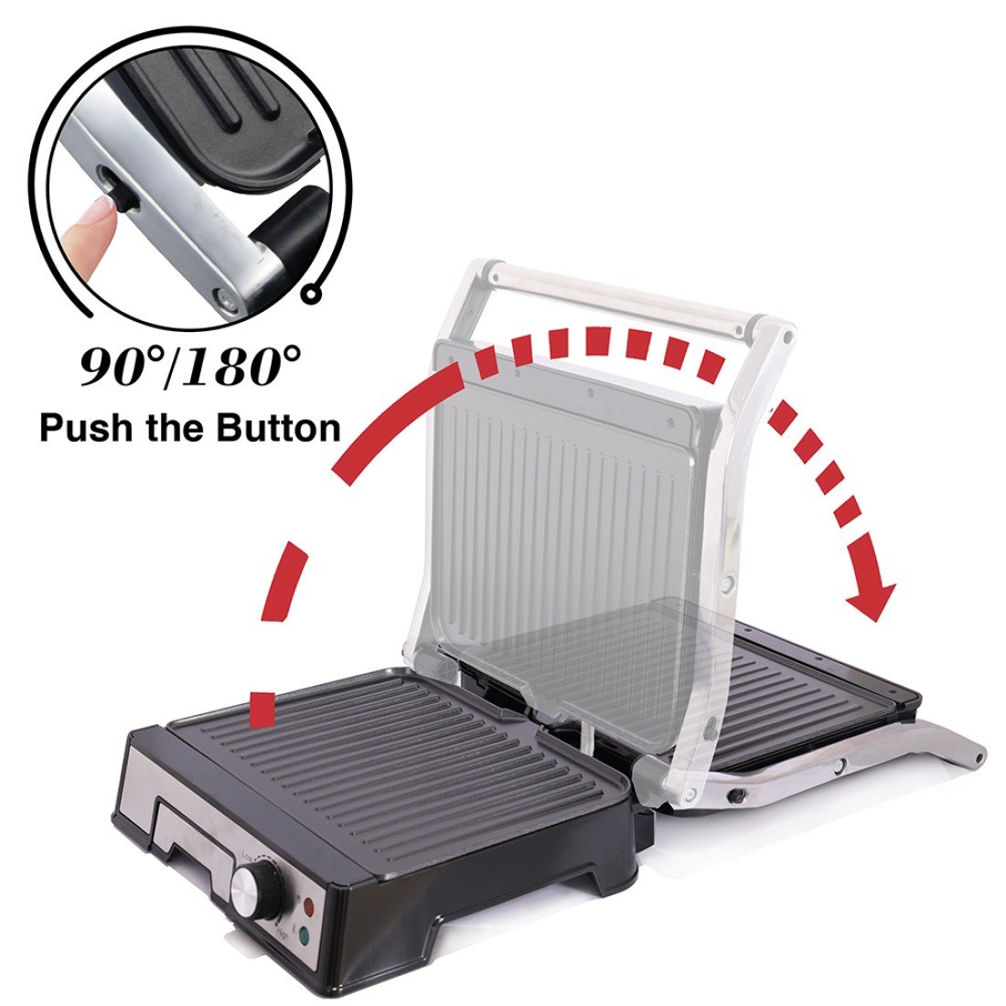 AFRA 2000W 4-Slice Health Grill – Adjustable Temperature, Non-Stick Plates – AF-1840CGSS - Image 7