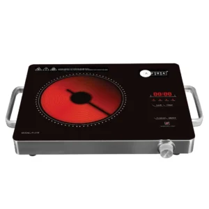 AFRA 2000W Infrared Cooktop – LED Display, Child Lock, Crystal Plate – AF-2000BICBK
