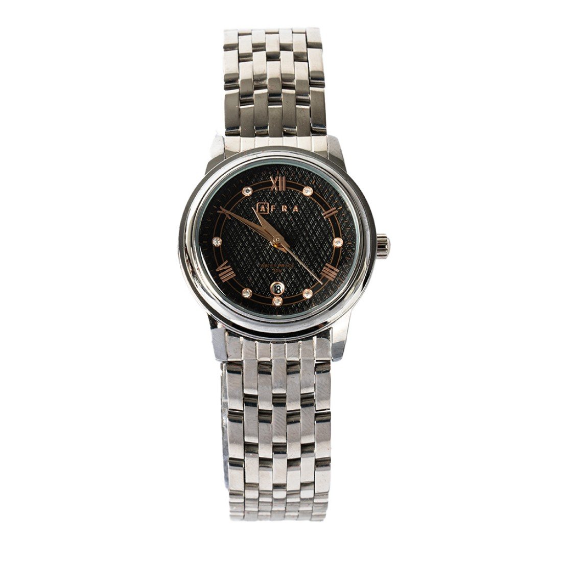 AFRA Radiant Ladies Watch | Silver Case | Black Dial | Silver Bracelet | Elegant Style | AF22202
