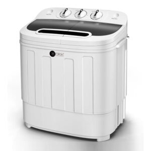 AFRA Baby Washing Machine, 3.6kg Capacity, 220-240V, 50-60Hz, Non-Slip Foot Pad, Elution Separation, Compact Size, Spin and Dry, AF-3624BWTT, 1 Year Warranty.