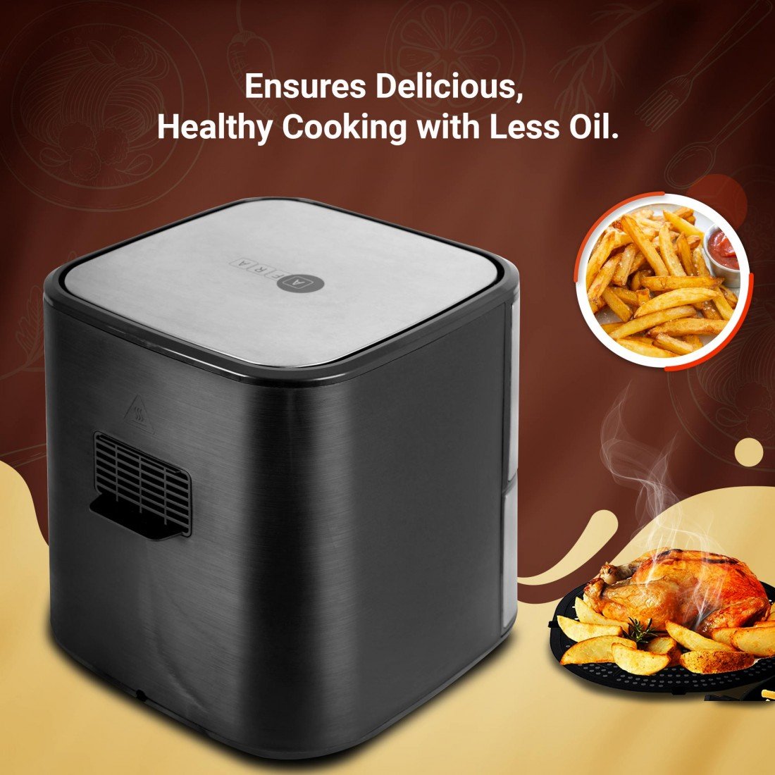 AFRA Air Fryer 1800W – 5.5L Capacity, Adjustable Temp, Cool Touch, AF-5518AFSS - Image 10