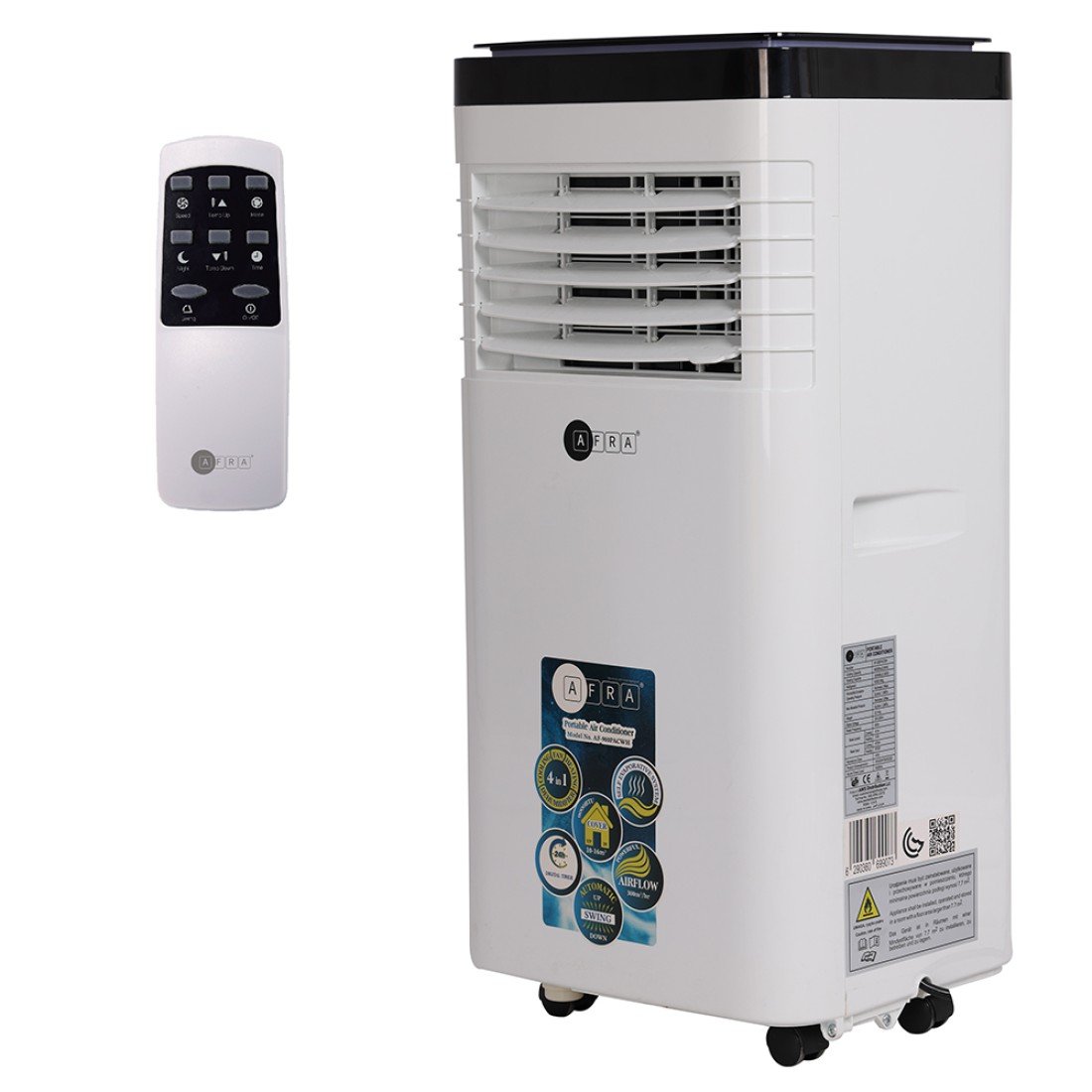 AFRA Portable Air Conditioner | 9000 BTU | Remote Control | 24-Hour Timer | Digital Display | AF-900PACWH