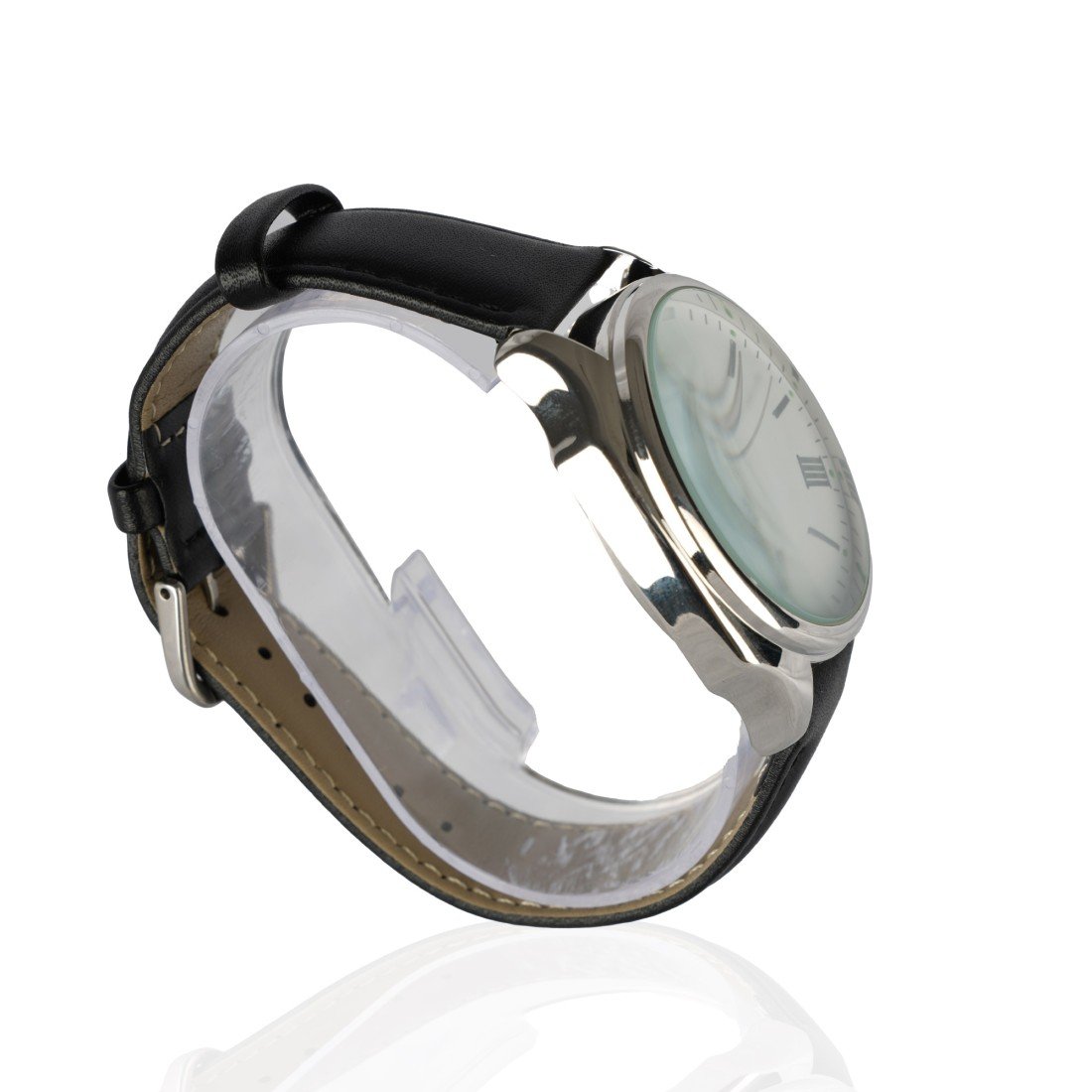 AFRA Ryder Gents Watch | Silver Case | White Dial | Black Leather Strap | AF10102 - Image 3