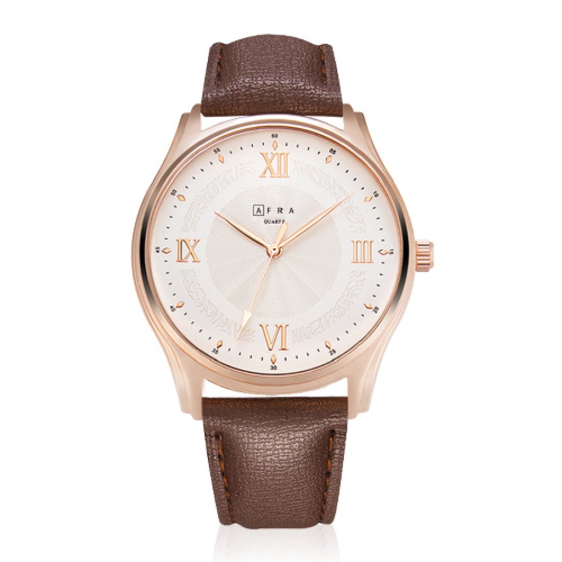 AFRA Maximus Gents Watch | Rose Gold Case | Leather Strap | 30m Water Resistant | AF10601 - Image 2