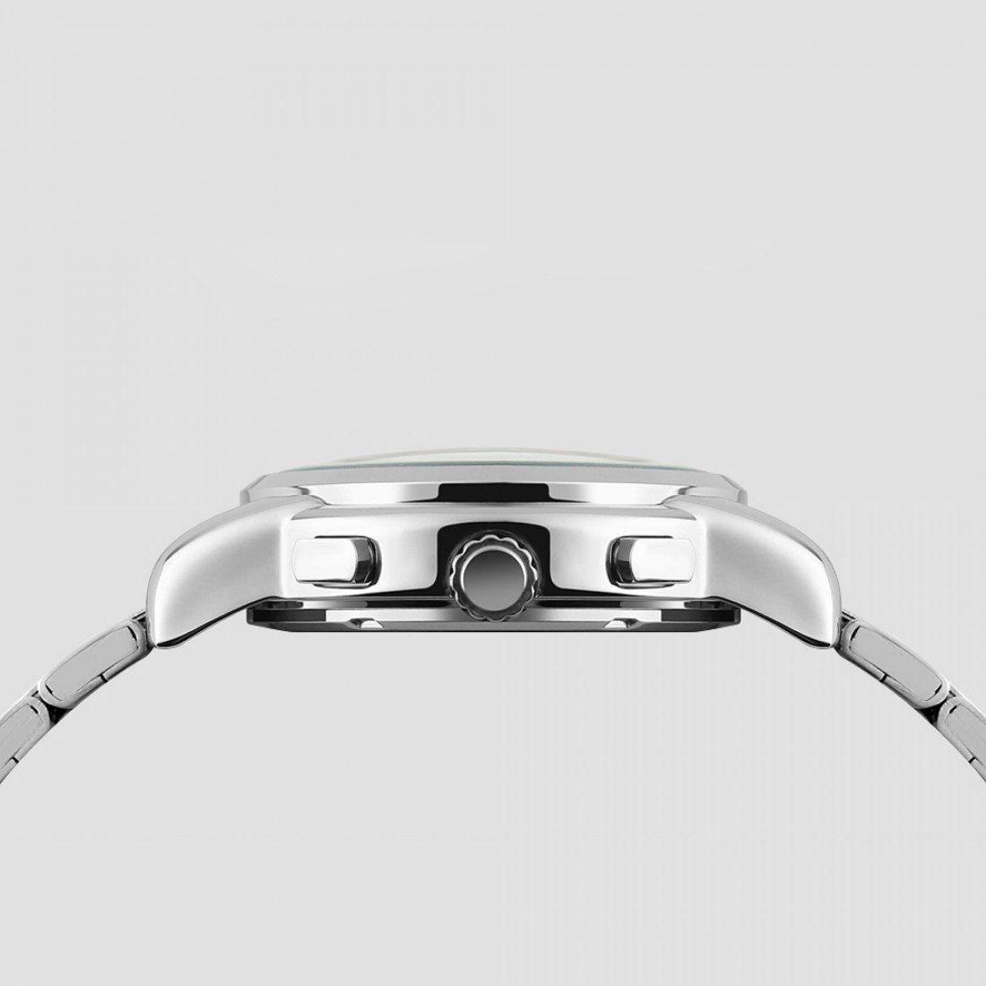 AFRA Moonstone Gents Watch | Silver Case | Black Dial | Silver Bracelet | Model AF11203 - Image 2