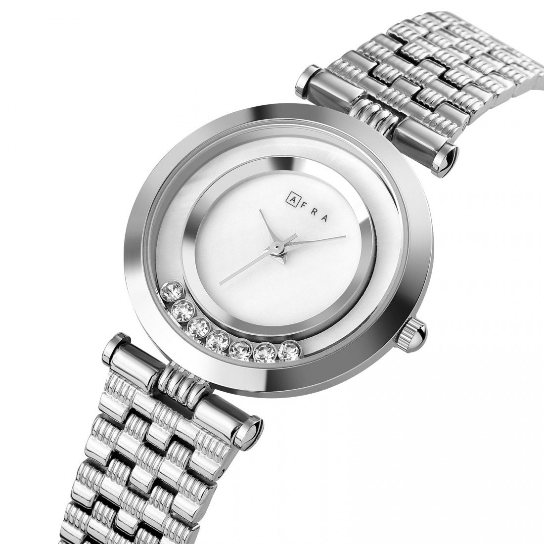 AFRA Ballare Ladies Watch | Silver Case | White Dial | Silver Bracelet | Elegant Style | AF20401 - Image 3