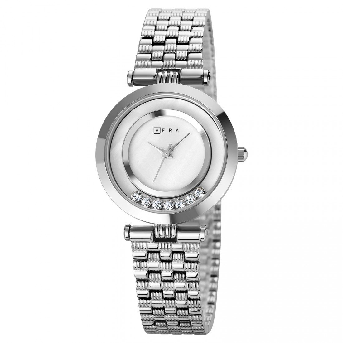 AFRA Ballare Ladies Watch | Silver Case | White Dial | Silver Bracelet | Elegant Style | AF20401