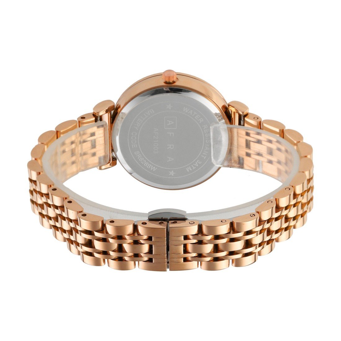 AFRA Keren Ladies Watch | Rose Gold Case | Black Dial | Rose Gold Bracelet | Stylish & Elegant | AF21003 - Image 5
