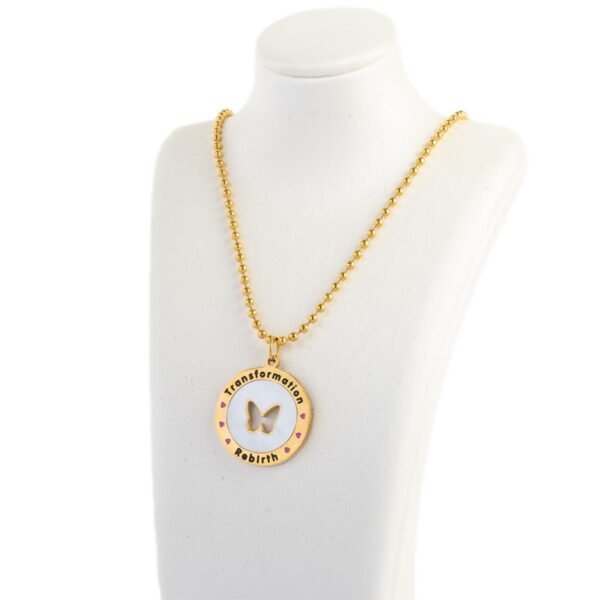 AFRA JEW GLAZE GOLD STAINLESS STEEL NECKLACE - Image 6