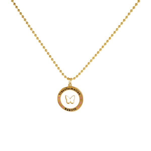AFRA JEW GLAZE GOLD STAINLESS STEEL NECKLACE - Image 4