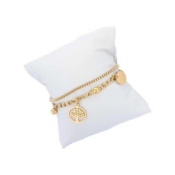 AFRA JEW TREE GOLD STAINLESS STEEL BRACELET - Image 3