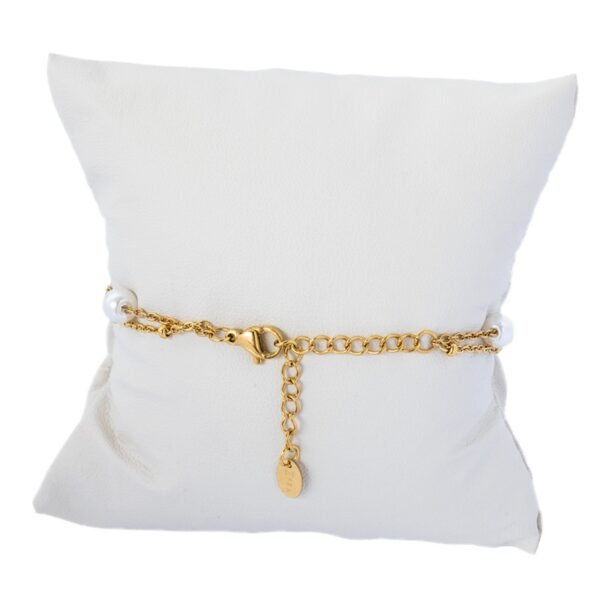 AFRA JEW PEARLET GOLD STAINLESS STEEL BRACELET - Image 4