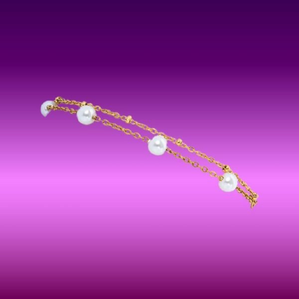 AFRA JEW PEARLET GOLD STAINLESS STEEL BRACELET - Image 5
