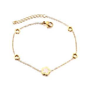 AFRA JEW CLOVER GOLD STAINLESS STEEL BRACELET
