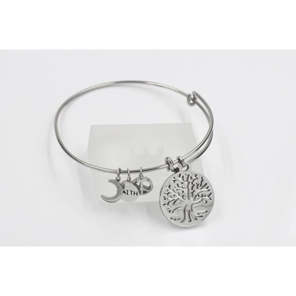 AFRA JEW CHARM SILVER STAINLESS STEEL BRACELET - Image 2