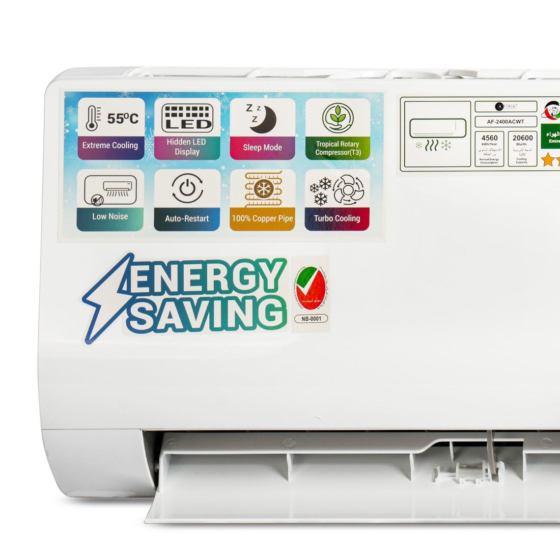 AFRA 2 Ton Wall Split AC AF-2400ACWT – Turbo Cooling, Hidden LED, Low Noise & Pure Copper Wire - Image 2