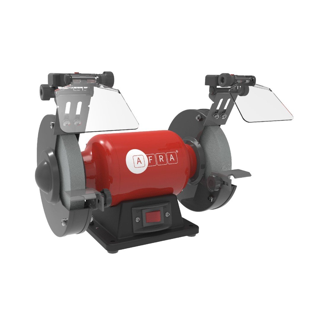 AFRA Bench Grinder - Model AFT-20-150BGRD | 400W | 150x20mm Wheels | 2980 RPM | LED Light | Safety Shields