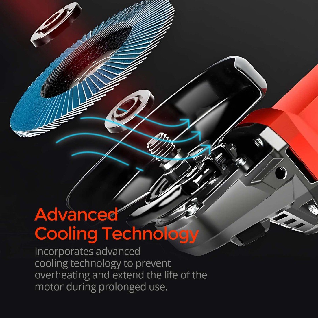 AFRA Angle Grinder - Model AFT-22-230AGRD | 2200W | 230mm Disc | 6600 RPM | Soft Start | Spindle Lock - Image 5