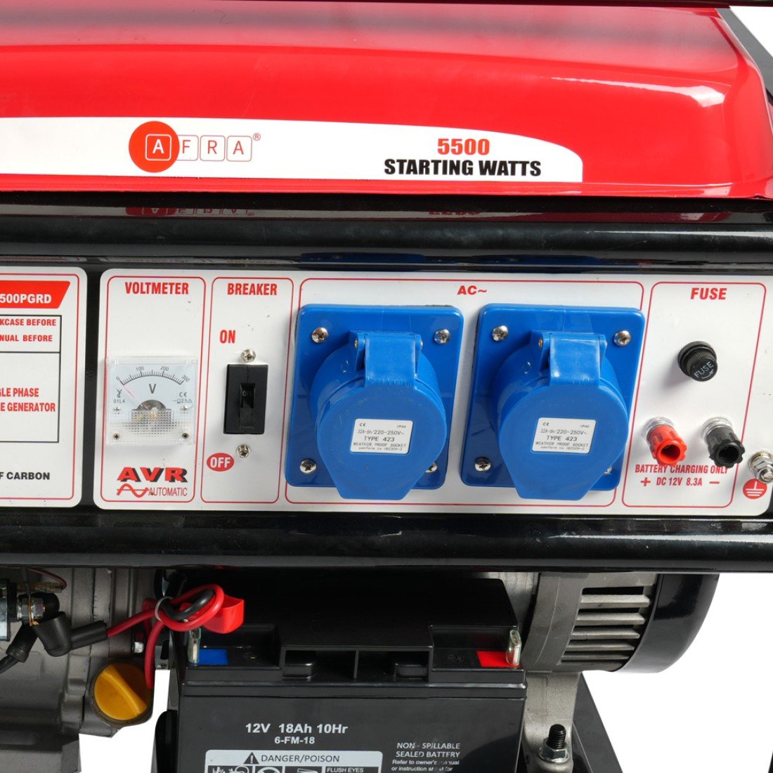 AFRA AFT-5500PGRD Gasoline Generator | 5.5KW Power, Recoil & Electric Start, Low Noise - Image 4