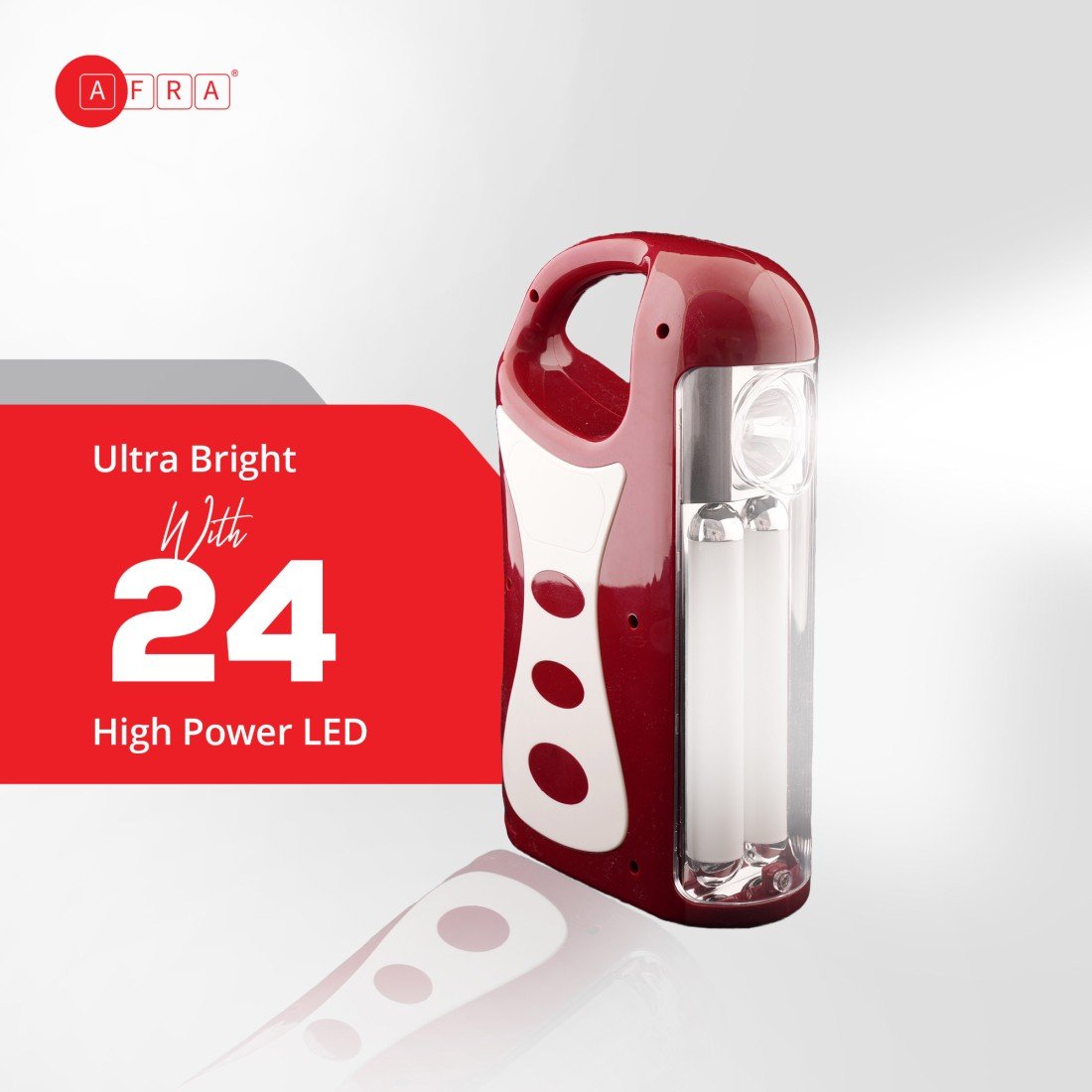 AFRA Rechargeable Lantern | 10W | Solar & AC Charging | 24 LEDs | Mobile Charger | AF-2403RLNM - Image 2
