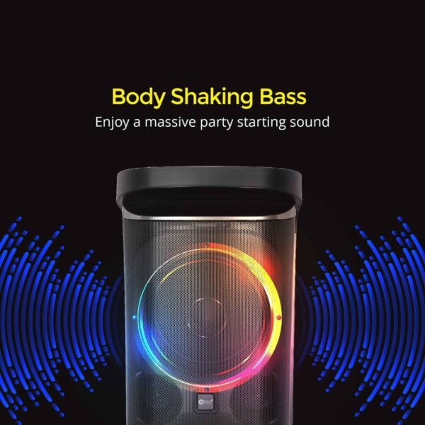 AFRA Party Speaker, 120 Watts, 24kg, Black, 7000Ma Battery, Karaoke Mic, LED Speaker Lighting, AF-120PSBK, 2 Years Warranty - Image 5