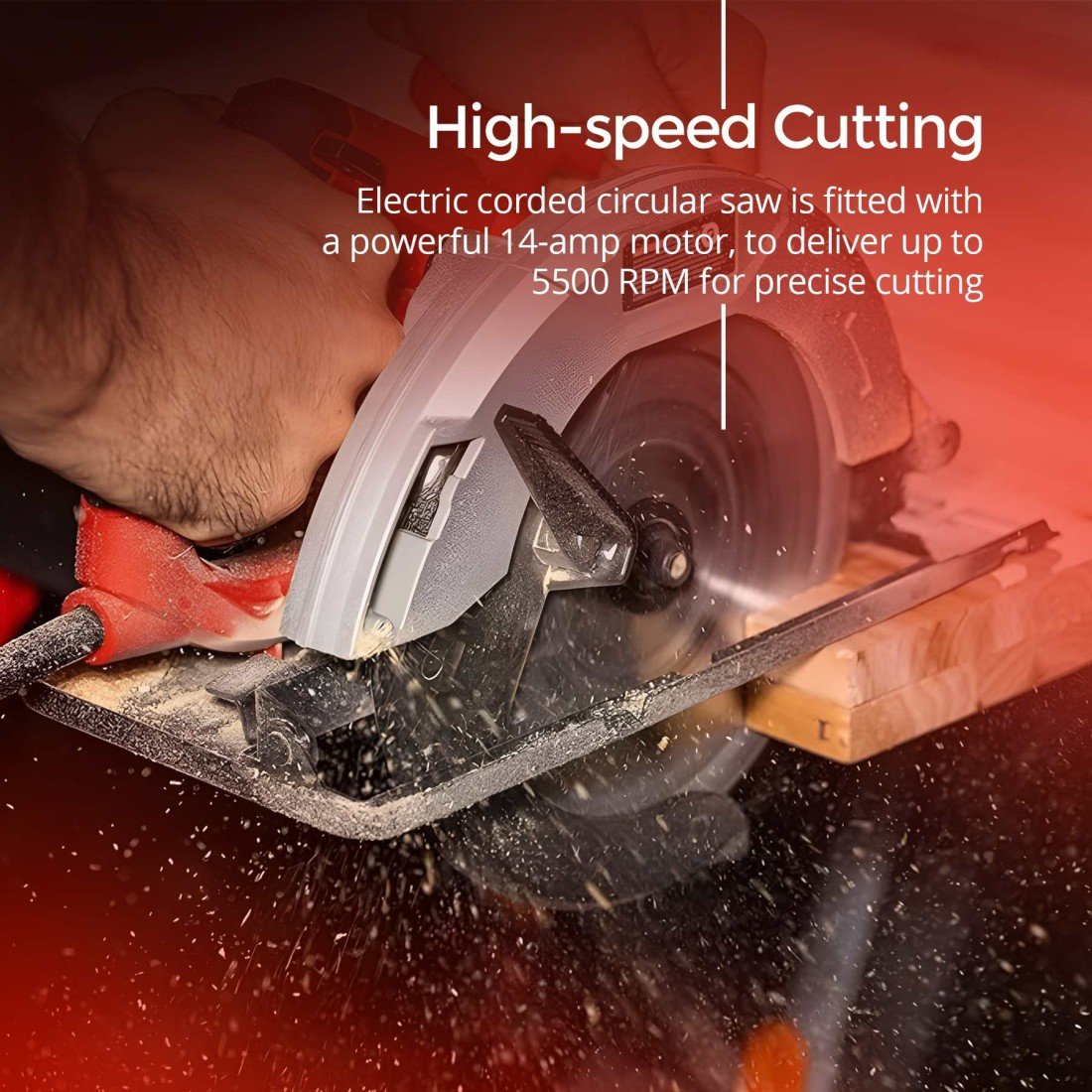 AFRA Circular Saw - Model AFT-11-185CSRD | 185mm Blade | 1100W | 5600 RPM | Adjustable 0–45° Bevel - Image 6