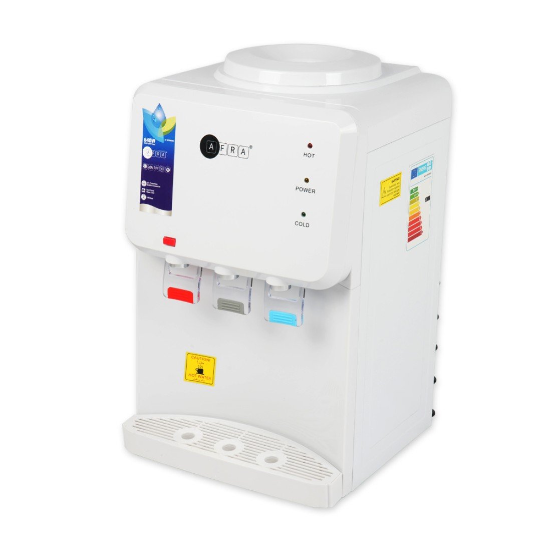AFRA Table Top Water Dispenser AF-5030WDWH – 550W Hot & 90W Cold, 2L/H Fast Cooling, Dry Protection - Image 4