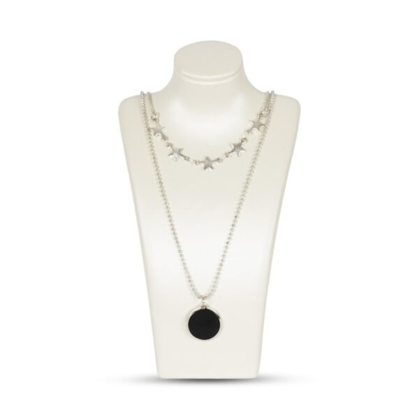 AFRA JEW KARO SILVER STAINLESS STEEL NECKALCE - Image 3