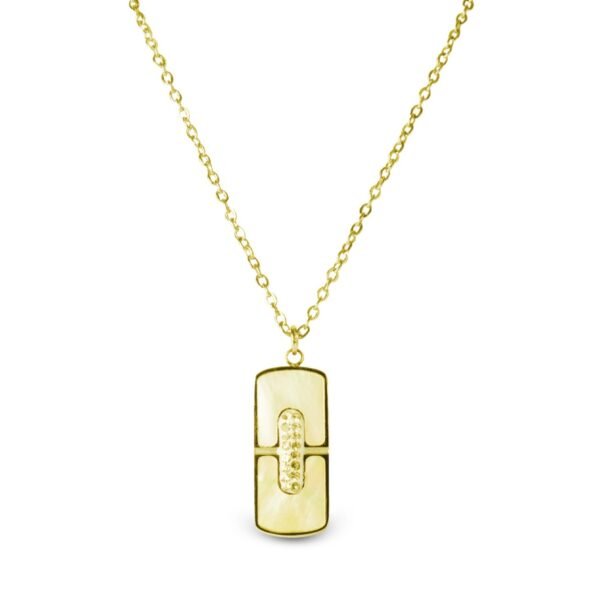 AFRA JEW GLAZE GOLD STAINLESS STEEL NECKLACE - Image 3