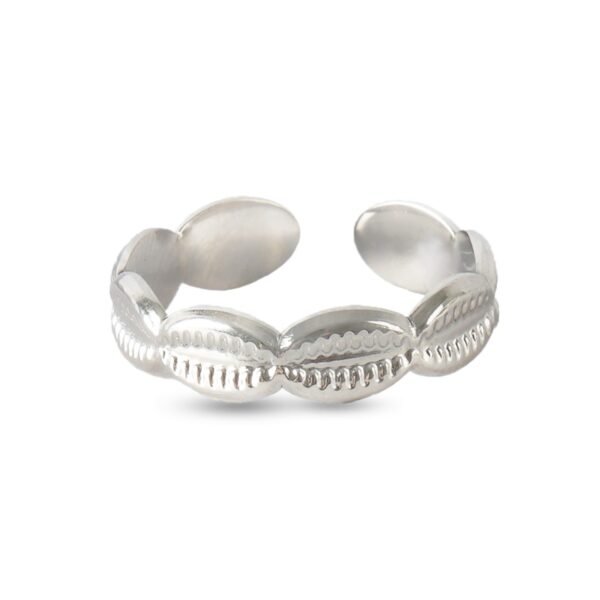 AFRA JEW PALMETTE SILVER STAINLESS STEEL RING - Image 3