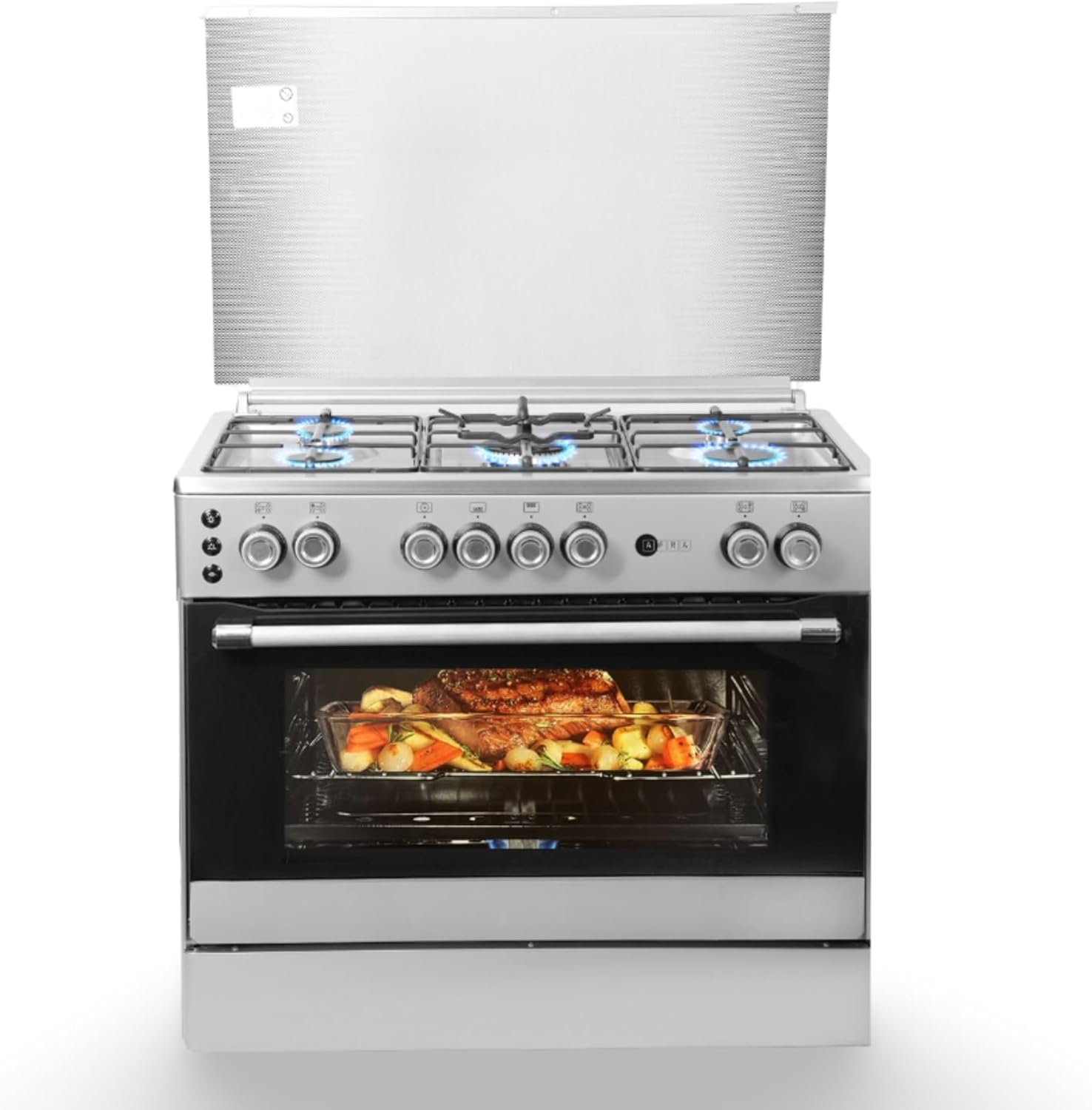 AFRA Free Standing Gas Oven 90x60cm – 5 Burners, Double Oven Burners, AF-90